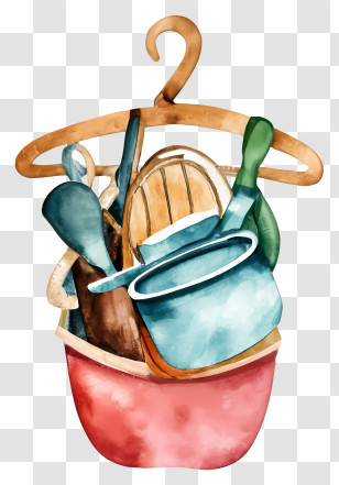 Kitchen Utensils - Gardening Tools In A Bucket Transparent PNG