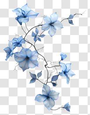 Blue Flower Vine - Elegant Blue Flower Vines Transparent PNG