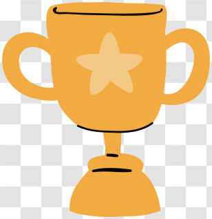 Trophy - Golden Trophy With Star Transparent PNG