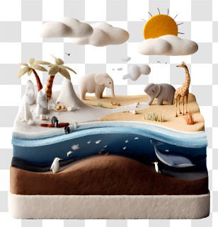 Global Warming - Creative Miniature World Diorama Transparent PNG