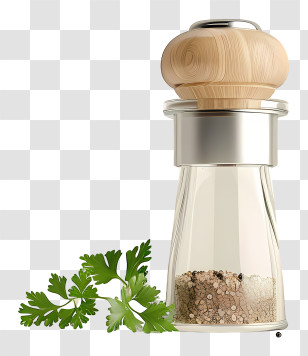 Pepper Shaker - Pepper Mill With Fresh Herbs Transparent PNG