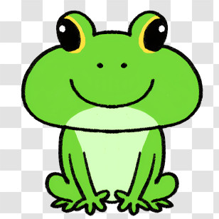 Cartoon - Cute Green Cartoon Frog Transparent PNG