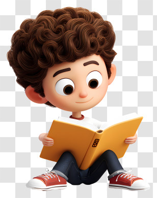 Fun Book Reading Boy - Boy Reading A Book Transparent PNG
