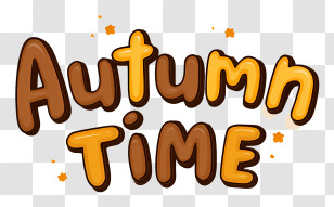 Logo Word Autumn Time - Autumn Time Lettering Transparent PNG