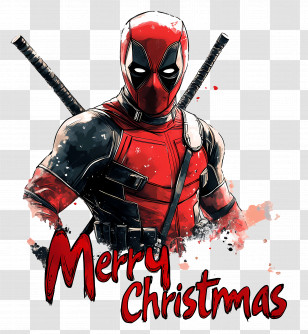 Merry Christmas - Red Character With Merry Christmas Greeting Transparent PNG