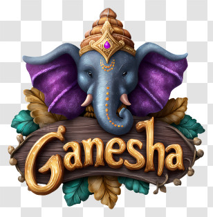 Text Ganesh - Ganesha Illustration For Ganesh Chaturthi Transparent PNG