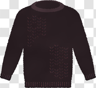 Cartoon - Black Knitted Sweater For Winter Transparent PNG