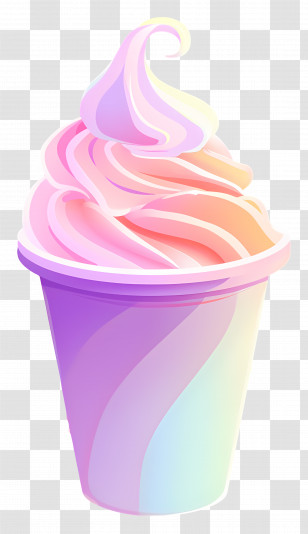 Frozen Yogurt - Pastel Ice Cream In A Cup Transparent PNG
