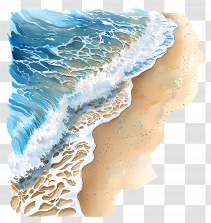Beach Waves - Waves On Sandy Beach Transparent PNG