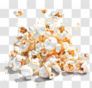Popcorn - Delicious Heap Of Popped Corn Transparent PNG