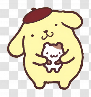 Pompompurin - Cute Dog Character Holding A Small Animal Transparent PNG