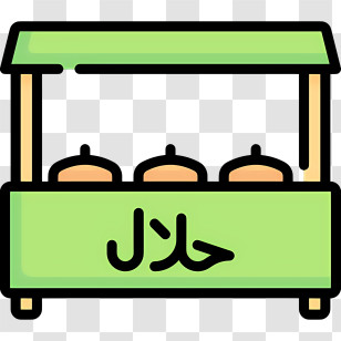 Halal Logo - Halal Food Stall In Market Transparent PNG