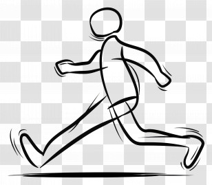 Stick Figure Running - Running Stick Figure Sketch Transparent PNG
