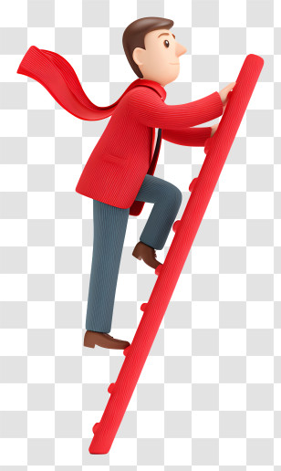 Climb Up Career Ladder - Man Climbing Career Ladder Transparent PNG