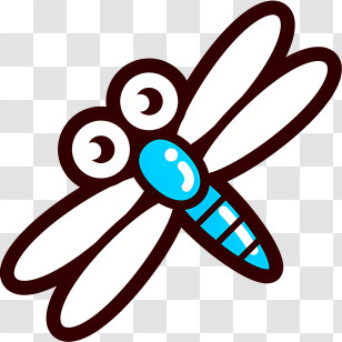 Icon - Cute Blue Dragonfly Illustration Transparent PNG