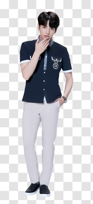 Kpop - Fashionable Person In Pose Transparent PNG