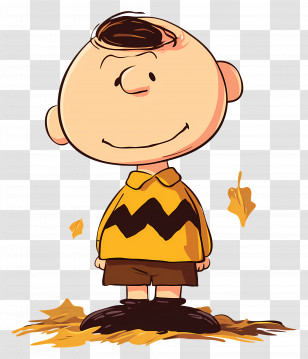 Charlie Brown - Cheerful Cartoon Character With An Autumn Mood Transparent PNG