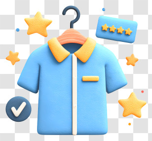 Shopping Experience - Cartoon Blue Shirt With Stars Transparent PNG