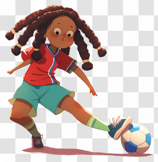 Girl Kicking Soccer Ball - Girl Kicking Soccer Ball Transparent PNG