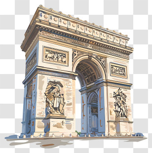 Arc De Triomphe - Illustration Of Arc De Triomphe In Paris Transparent PNG