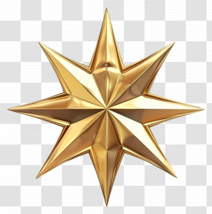 Gold Star - Golden Eight-Point Star Design Transparent PNG