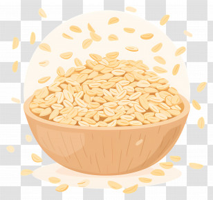Oatmeal - Healthy Bowl Of Rolled Oats Transparent PNG