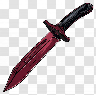Knife - Red Dagger With Black Handle Illustration Transparent PNG