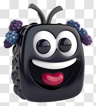 3d Cartoon Fruit - Smiling Blackberry Cartoon Transparent PNG