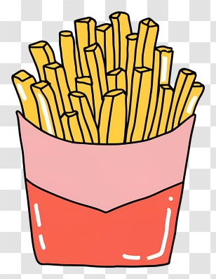 Cartoon - Crispy Fries In Red Carton Illustration Transparent PNG