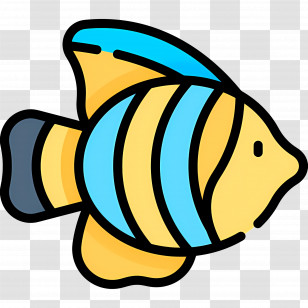 Tropical Fish - Bright Striped Fish Cartoon Design Transparent PNG