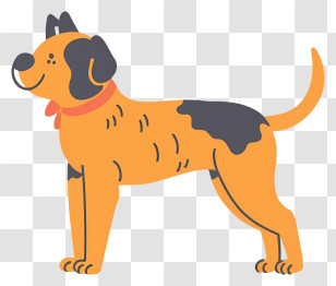 Dog - Yellow And Black Cartoon Dog Illustration Transparent PNG