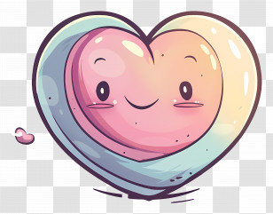Heart - Cute Smiling Heart Cartoon Transparent PNG