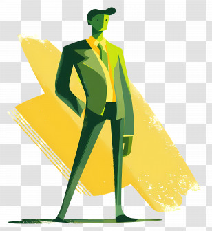 Cartoon People - Stylish Man In Suit Transparent PNG