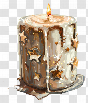 Wax Candle - Decorative Candle With Starry Design Transparent PNG