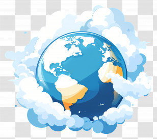 Planet Earth - Earth With Surrounding Clouds Illustration Transparent PNG
