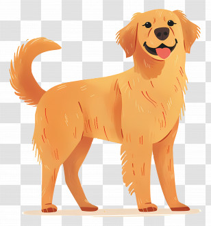 Dog Golden Retriever - Smiling Golden Retriever Illustration Transparent PNG