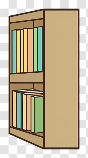 Icon - Bookshelf With Colorful Books Transparent PNG