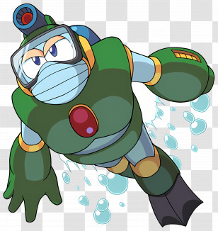 Bubble Man - Diving Robot With Bubbles Transparent PNG