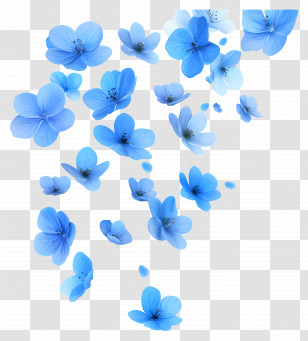Falling Flowers - Falling Blue Flower Petals Transparent PNG