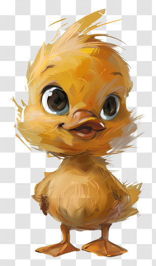 Cartoon Baby Duck - Fluffy Cartoon Yellow Chick Transparent PNG