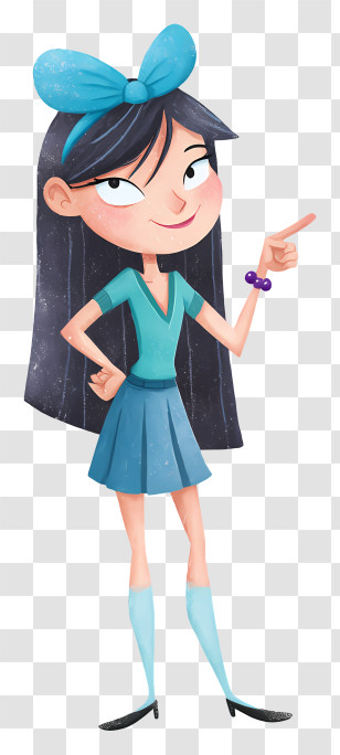 Stacy Hirano - Sassy Girl Pointing Cartoon Transparent PNG