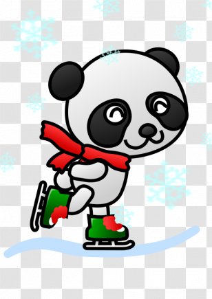 Giant Panda Ice Skating Roller Clip Art Figure Arc Transparent Png