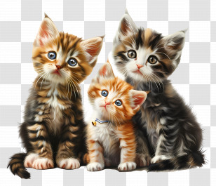 Three Little Kittens - Adorable Trio Of Kittens Transparent PNG