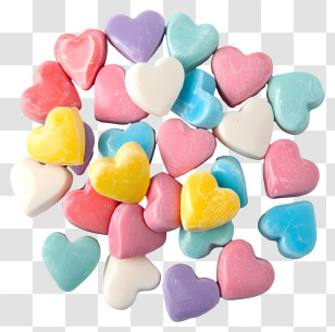 Candy Hearts - Colorful Heart-Shaped Soaps Transparent PNG