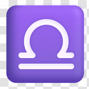 Libra Emoji - Libra Zodiac Symbol In Purple Transparent PNG