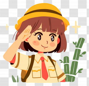 Pramuka Day - Cartoon Girl Scout Character Illustration Transparent PNG