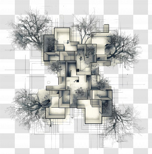 Architecture Tree Plan - Abstract Architectural Design Transparent PNG
