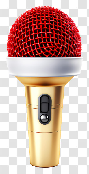 Microphone - Red And Gold Microphone Transparent PNG