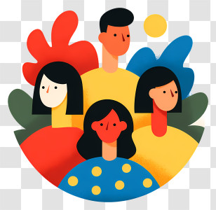 Team Icon - Family Group Cartoon Illustration Transparent PNG