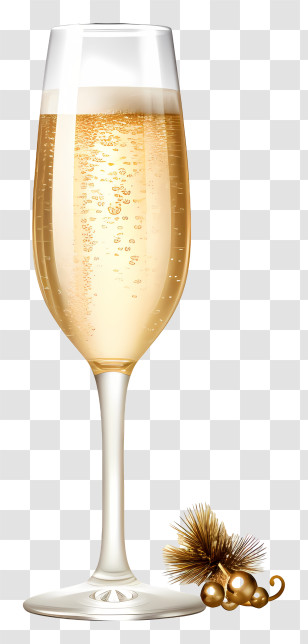 Wine - Elegant Champagne Glass Transparent PNG